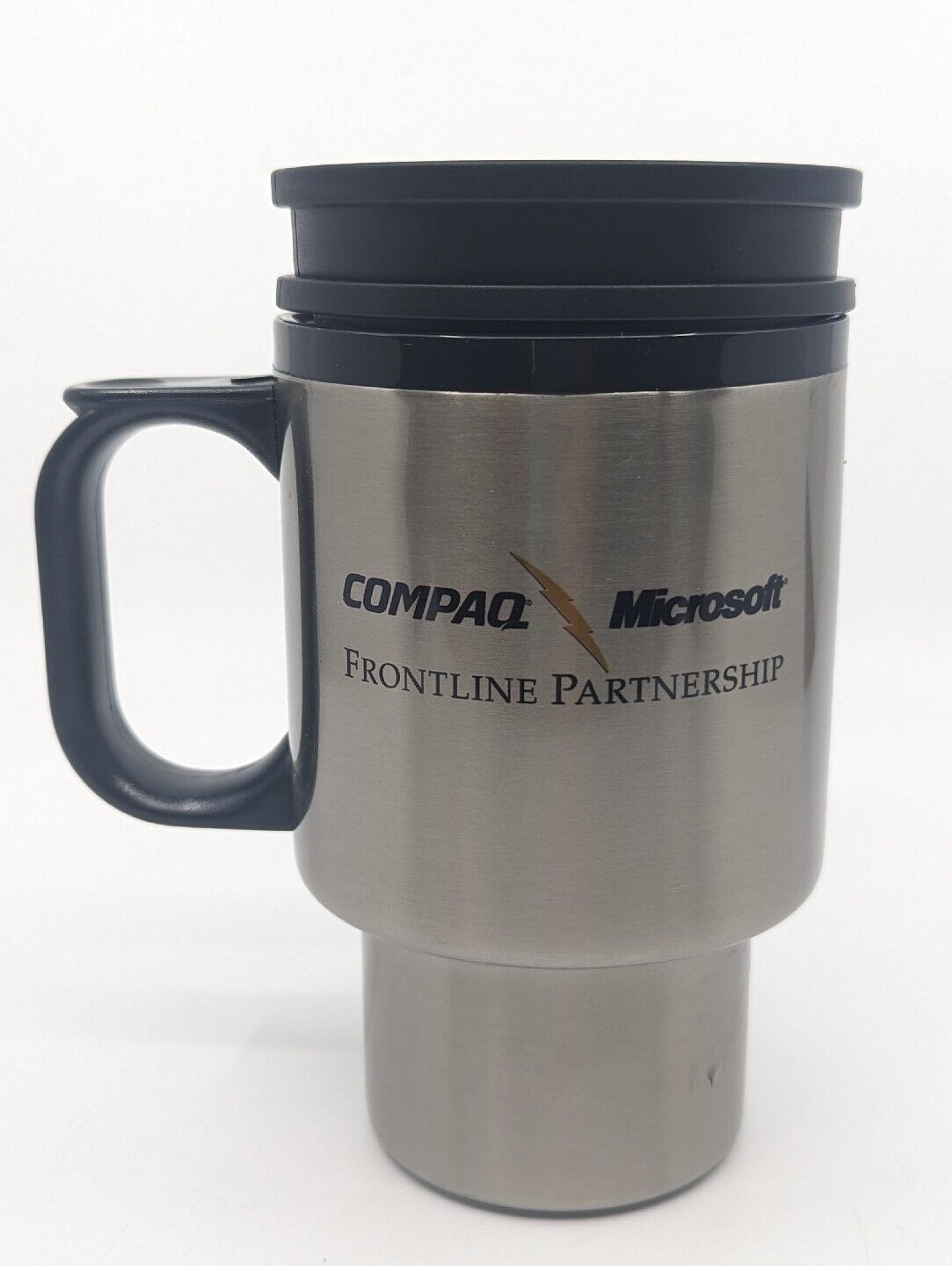 Vintage NOS Microsoft Frontline Partnership Stainless Steel Traveller Coffee Cup