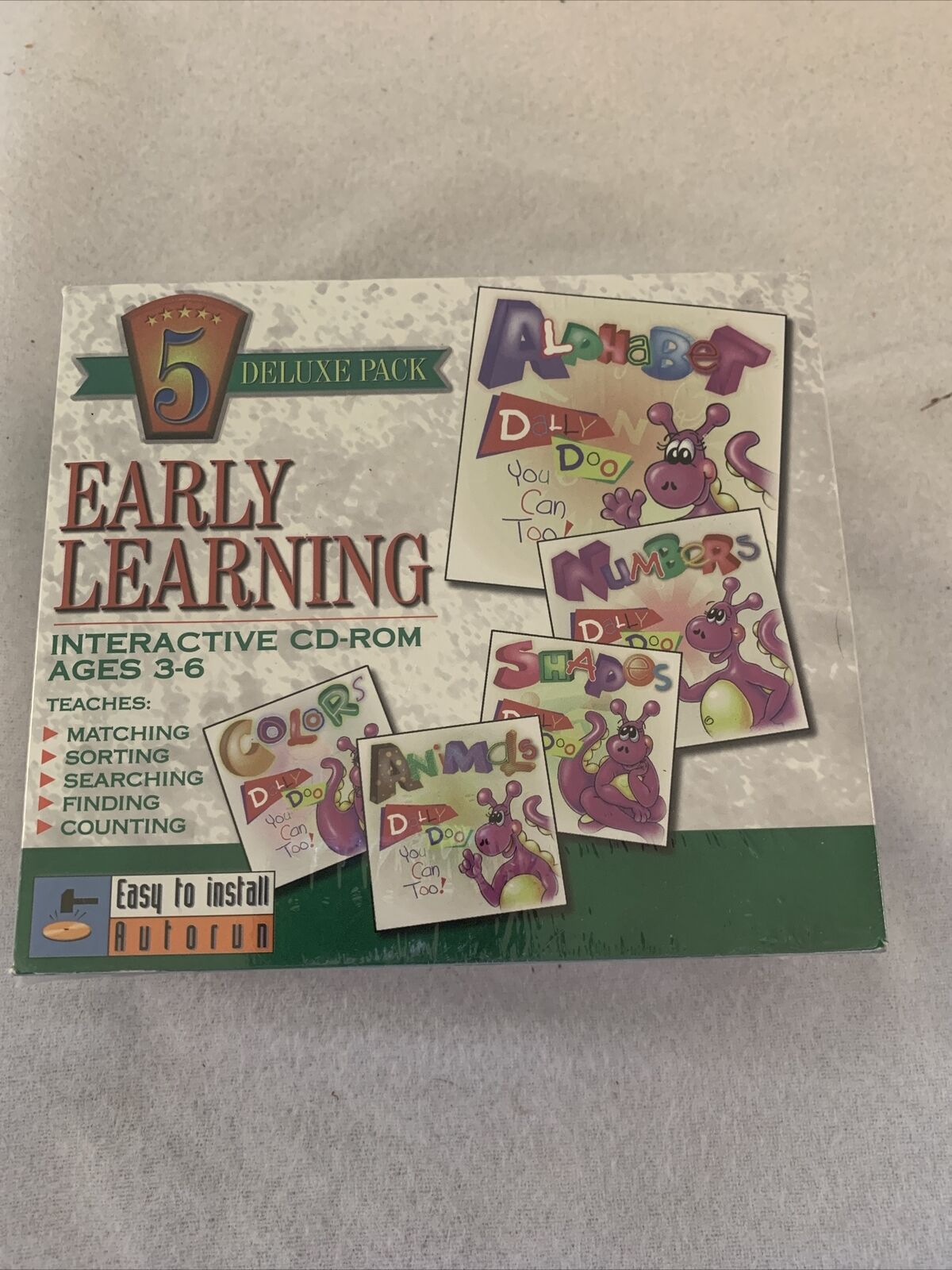 Early Learning Interactive CD-Rom Ages 3-6 5 Deluxe Pack Sealed NOS