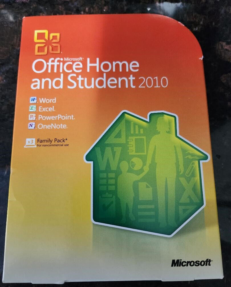 Microsoft Office Home and Student 2010 Software for Windows W/Product Key 