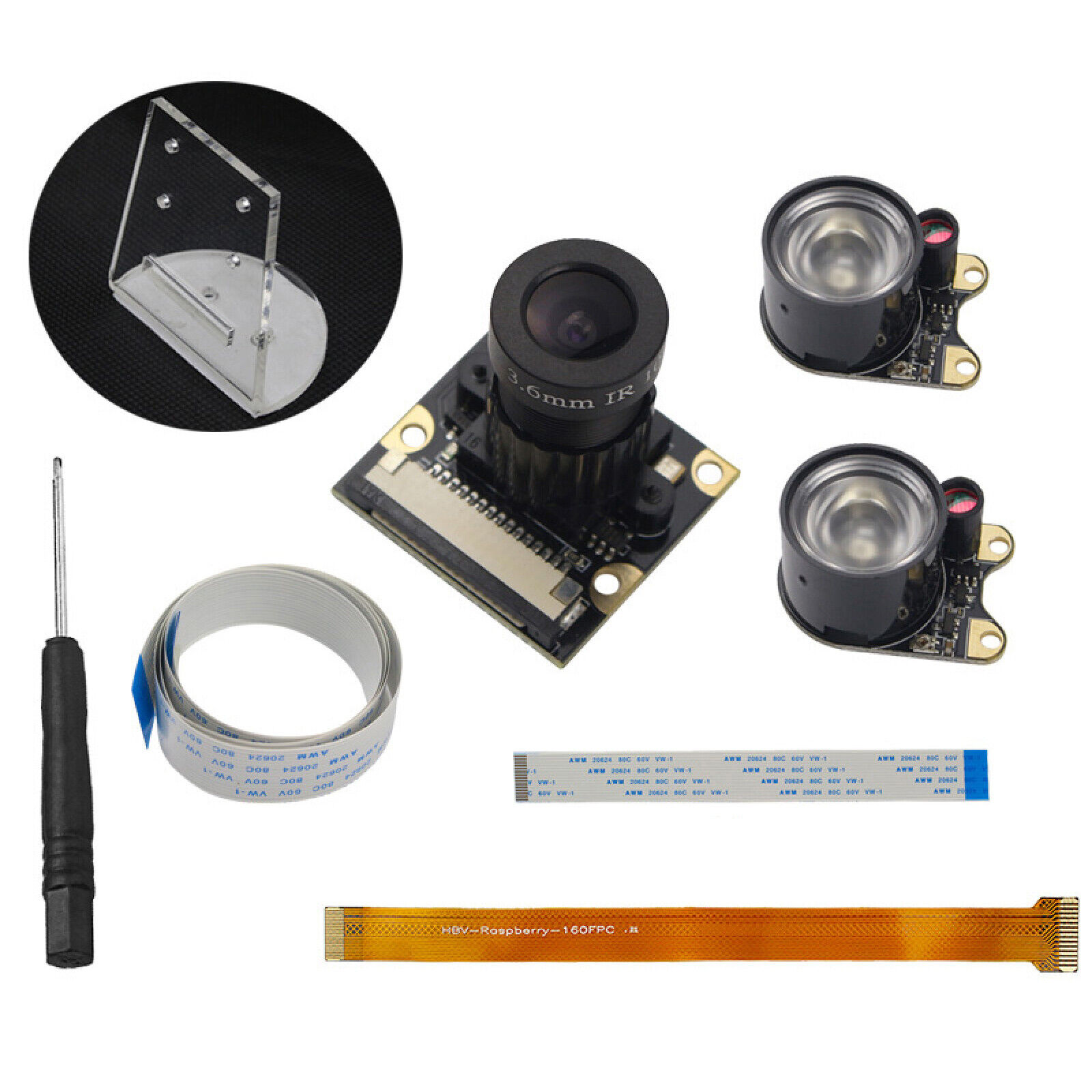 1080P Fish Eye Lens Night Vison Camera Module for Raspberry Pi 4B/3B+/Zero/WH
