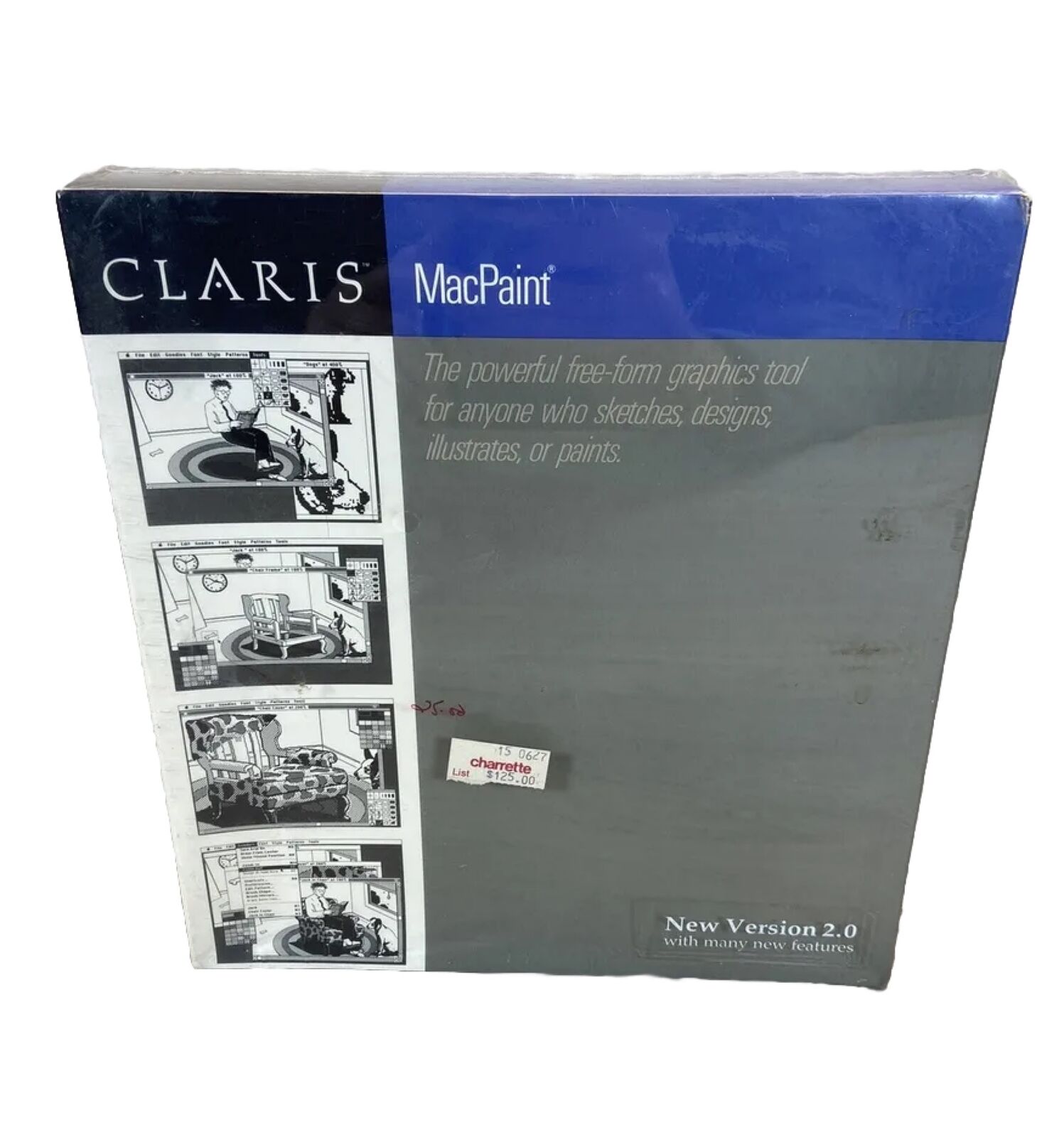 1987 Claris MacPaint 2.0 NEW Sealed Vintage Macintosh Computer Software In Box⭐️