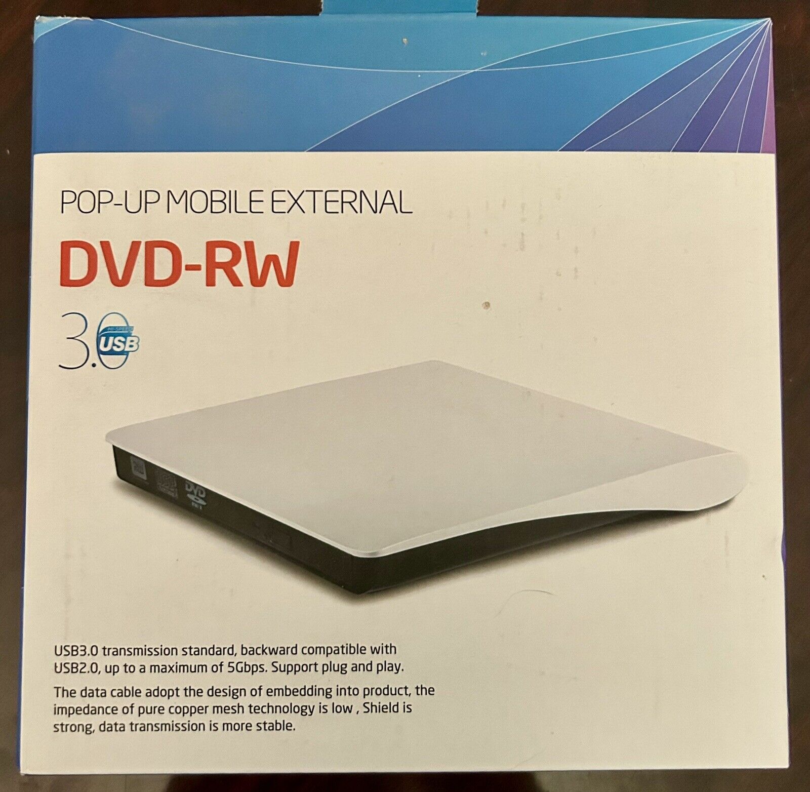 Pop-Up Mobile External DVD-RW USB 3.0 External ODD & HDD Device ECD819-SU3-black