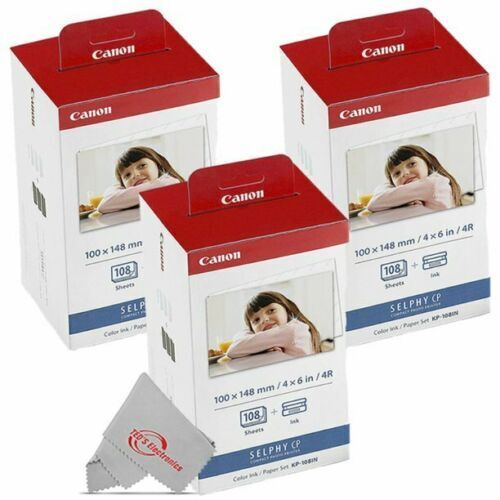 3X KP-108IN Color Ink Paper Set 4x6 Compatible Canon Selphy CP1300 CP1200 CP1500