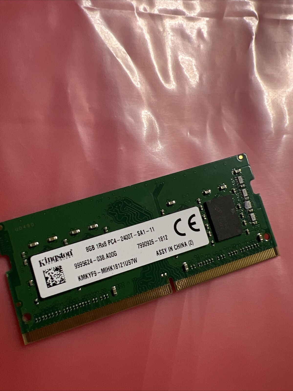KINGSTON 8GB (1X8GB) 1RX8 PC4-2400T DDR4 SODIMM LAPTOP MEMORY KMKYF9-MIB