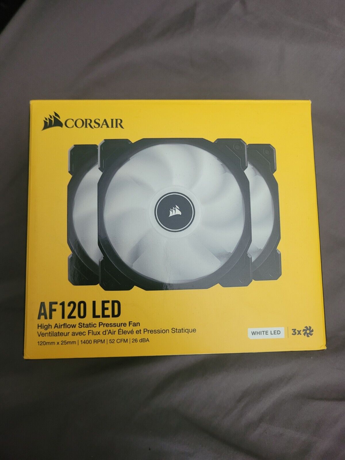 Corsair AF120mm White LED Fan 3-Pack for PC