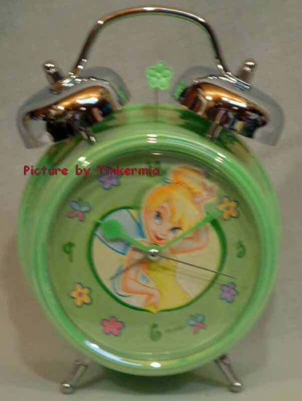 RETIRED TINKERBELL MINTY GREEN DOUBLE BELL ALARM CLOCK