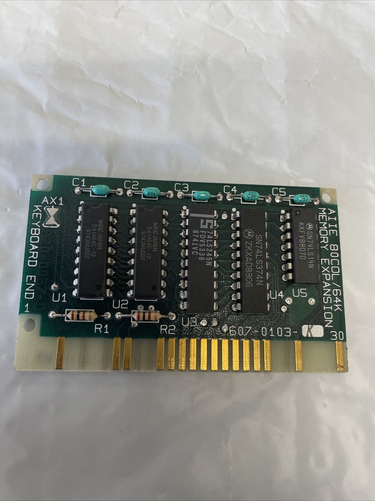 Apple IIe 80col/64K memory expansion card 607-0103
