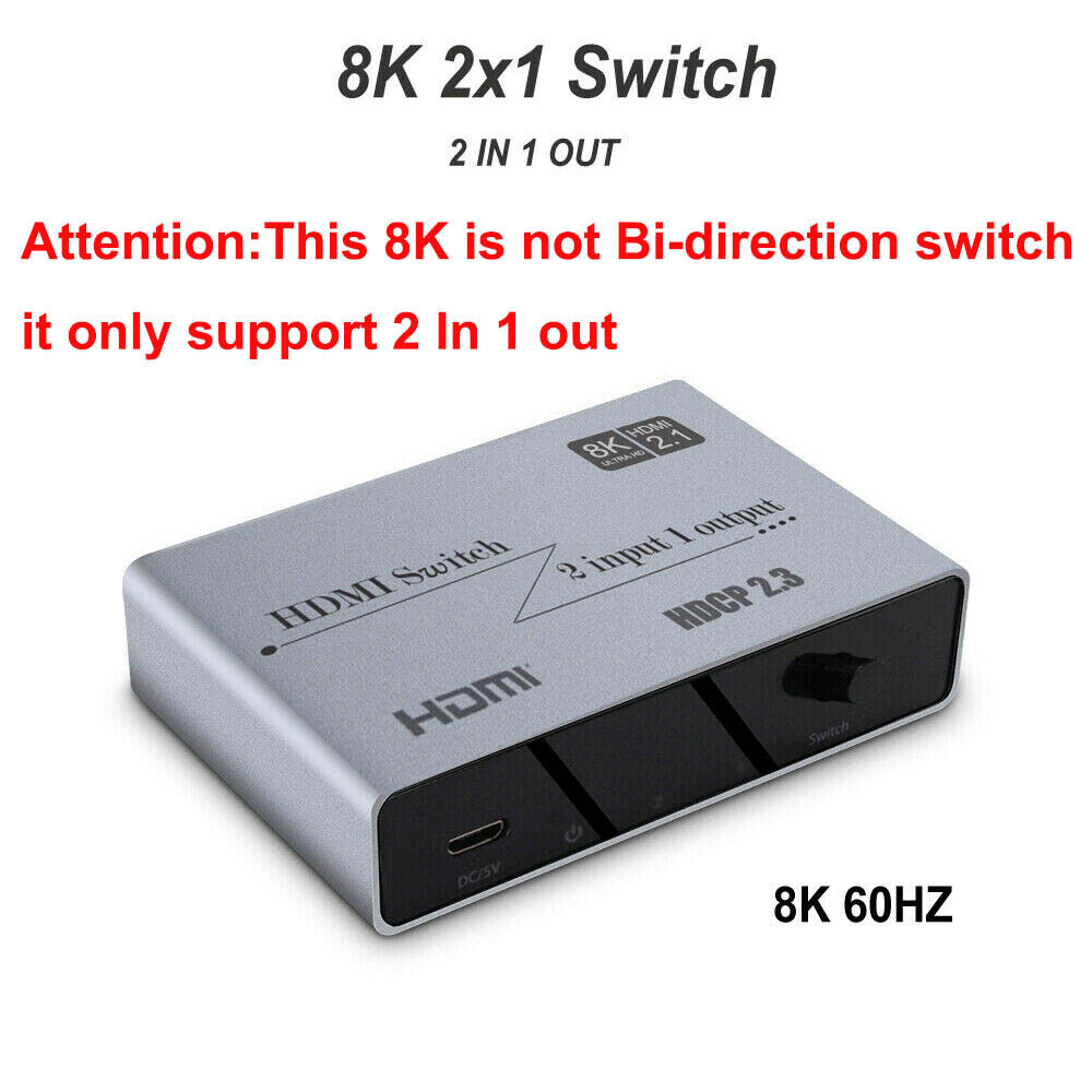 8K 60hz 4K 120hz 2x1 Switch vs 4K Bi-Direction HDMI Switch 2x1 1x2 HDMI Splitter