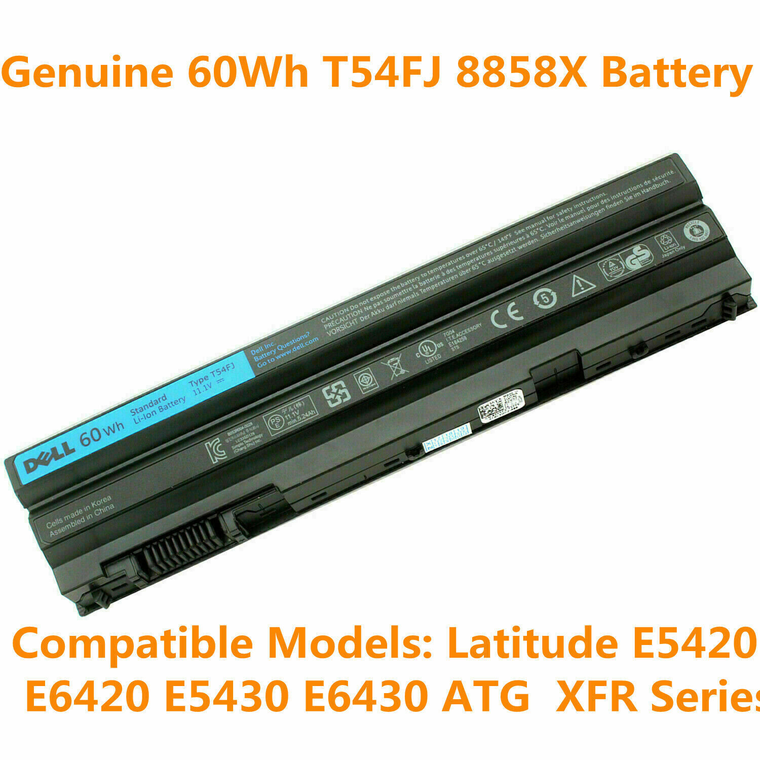NEW Genuine T54FJ Battery for Dell Inspiron 14R 5420 15R 5520 7520 17R 5720 7720