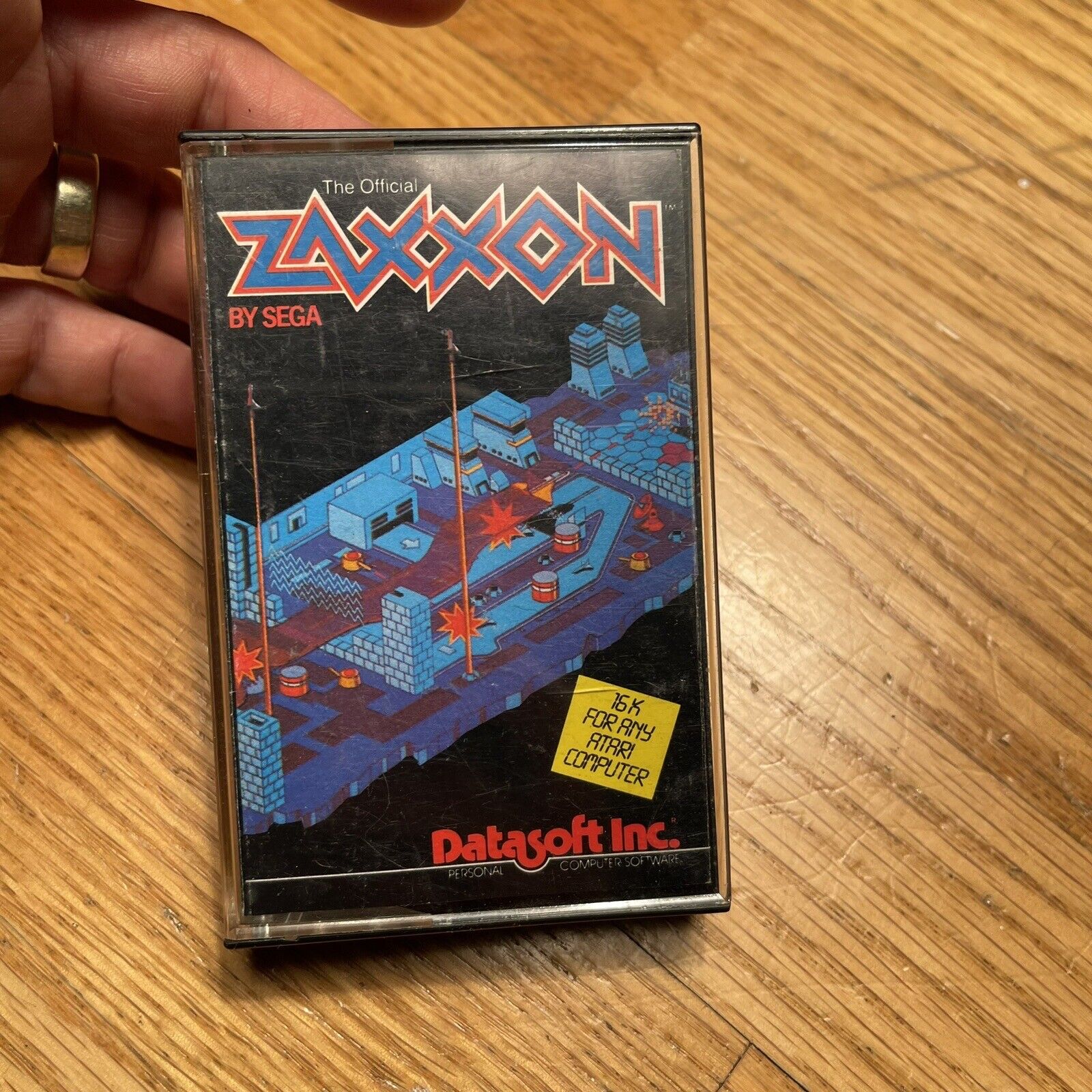 Zaxxon by Datasoft for Atari 400/800 16K Cassette, Case, And Insert
