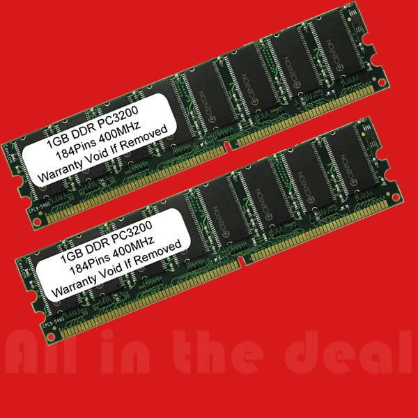 2 X 1GB 2GB Kit PC3200 High Density DDR400 Mhz 184pin Desktop MEMORY for AMD