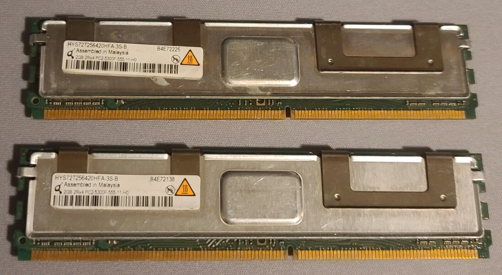 4GB (2x2GB) 2Rx4 PC2-5300F FBDIMM ECC Server memory kit HYS72T256420HFA-3S-B