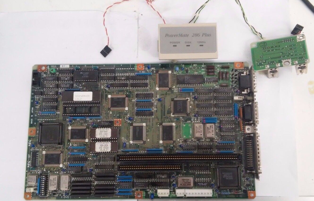 VINTAGE NEC PowerMate 286 plus MoBo NEC -16T w/Intel N80286-12 12Mhz CPU RARE