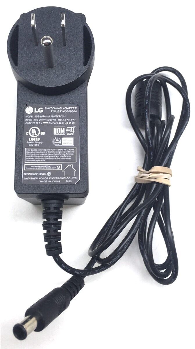 Genuine LG Monitor AC Power Adapter ADS-65FAI-19 19065EPCU-1 EAY65689604 65W BLK