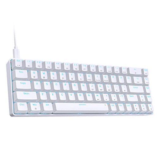  T68SE 60% Gaming Mechanical Keyboard,Ultra Compact Mini Quiet Red Switch white