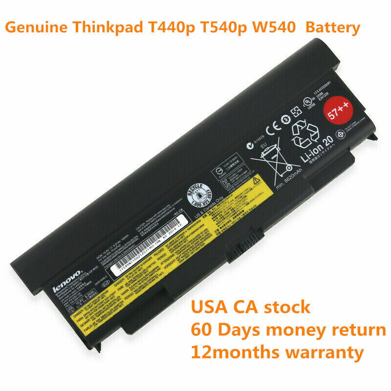 57++ 100WH Genuine T440P T540P Battery FOR Len ovo Thinkpad W540 W541 L440 L540