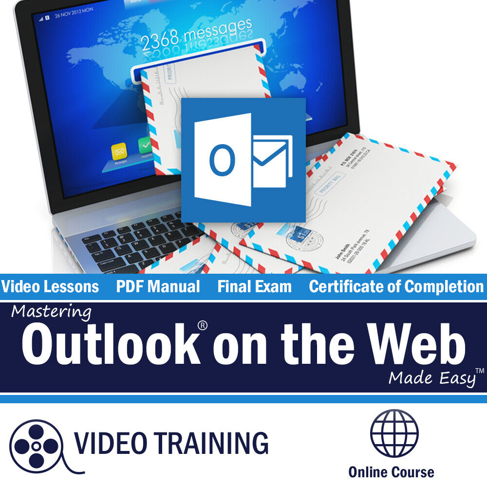 Learn Microsoft OUTLOOK ON THE WEB Video Training Tutorial Digital Course