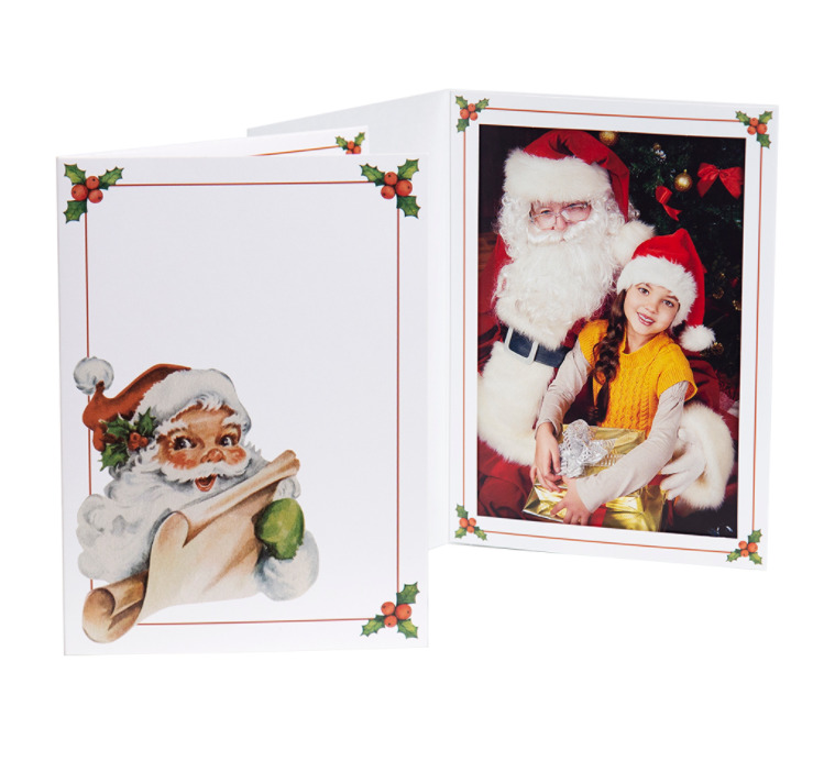 Vintage Santa 4x6 Christmas Photo Folders ( Pack of 100 ) Tap - Card Stock - NEW