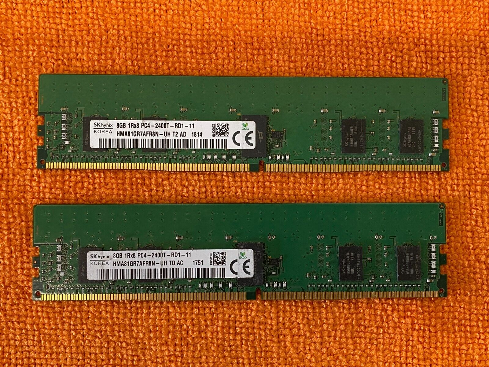 16GB(2x8) HYNIX 8GB DDR4 2400T-RD1-11 REG ECC SERVER RAM 809080-091/819410-001