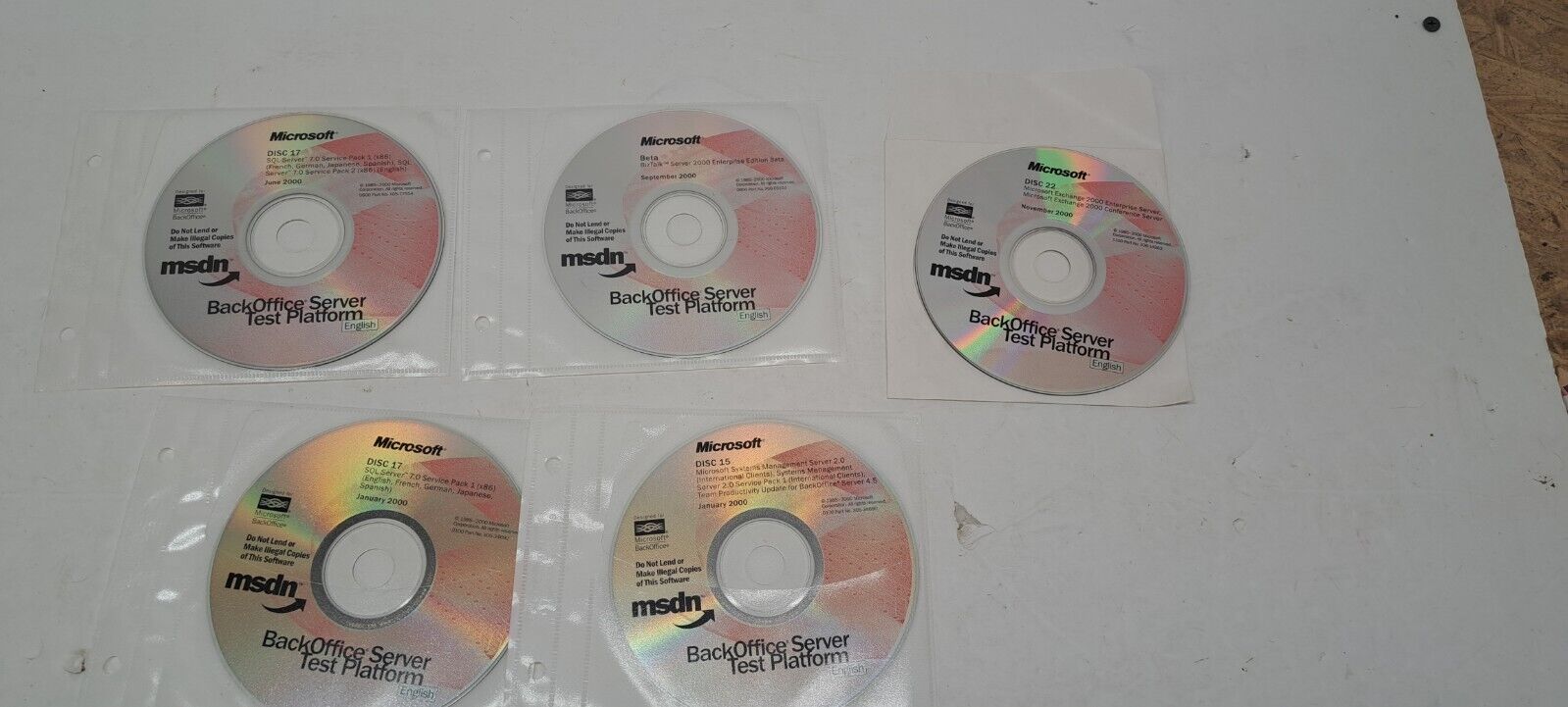 Microsoft  BACK OFFICE SERVER PLATFORM 2000 disk lot see pics for titles 8/2 L21