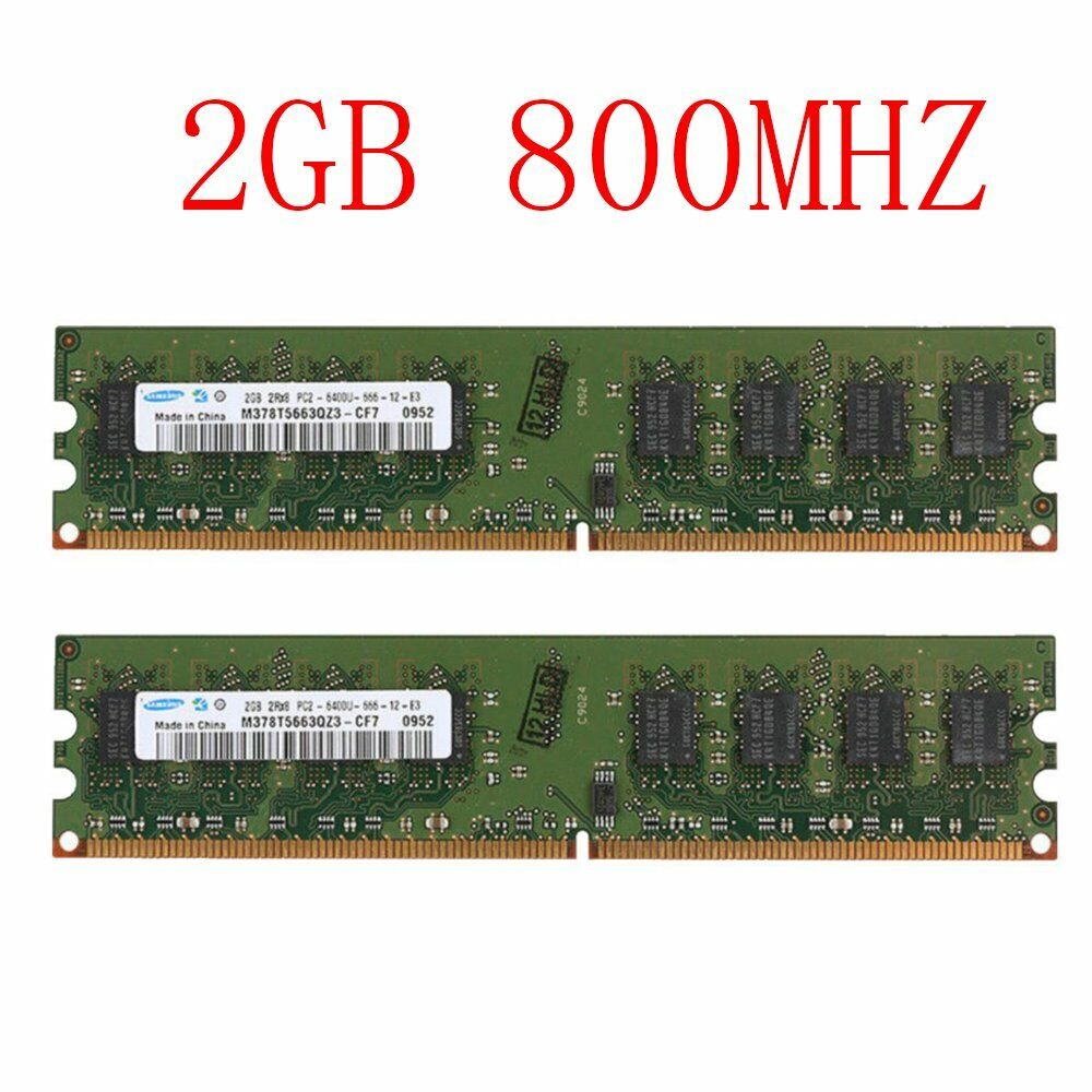 4GB 2x 2GB PC2-6400 DDR2 800MHz 240Pin 1.8V DIMM RAM Desktop Memory For Samsung