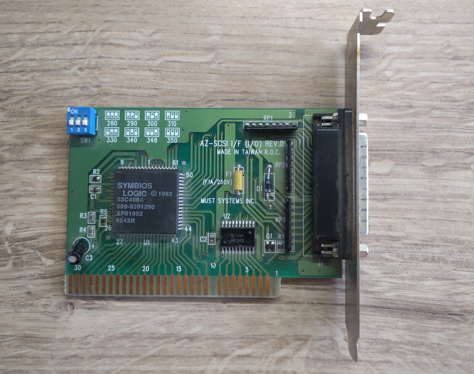 VTG 90\'s 8 Bit ISA Card MUST SYSTEMS AZ-SCSI I/F(I/0) 25pin port DB-25 Interface