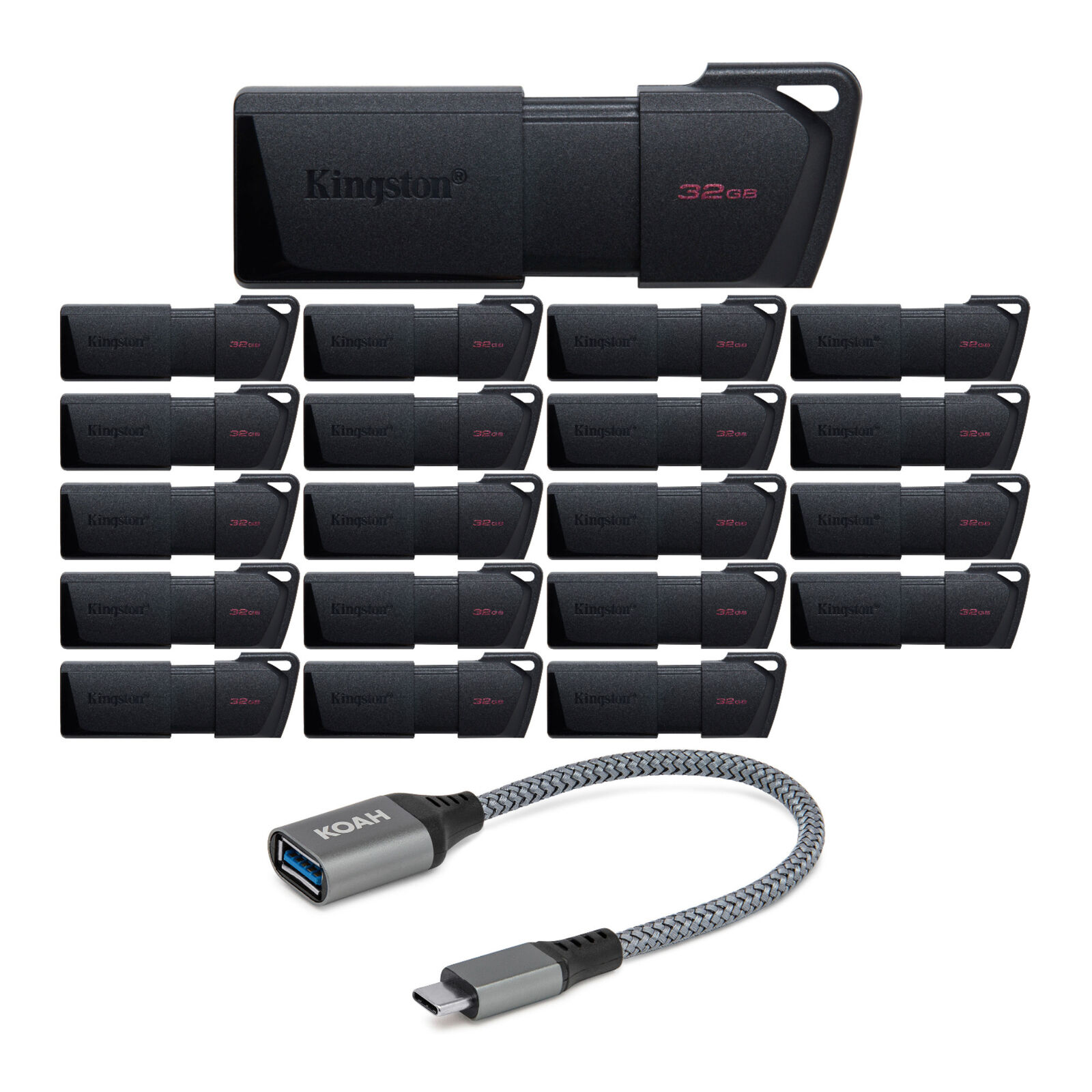 Kingston 32GB DataTraveler Exodia M USB 3.2 Flash Drive 20 Pack with Adapter