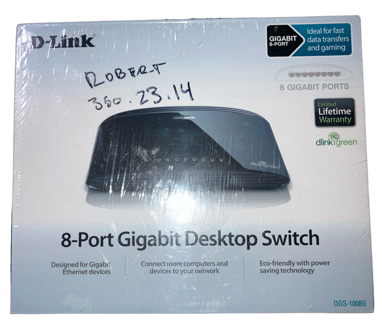 D-Link DGS-1008G 8-Port Desktop Gigabit Ethernet Switch Network 10/100/1000 New