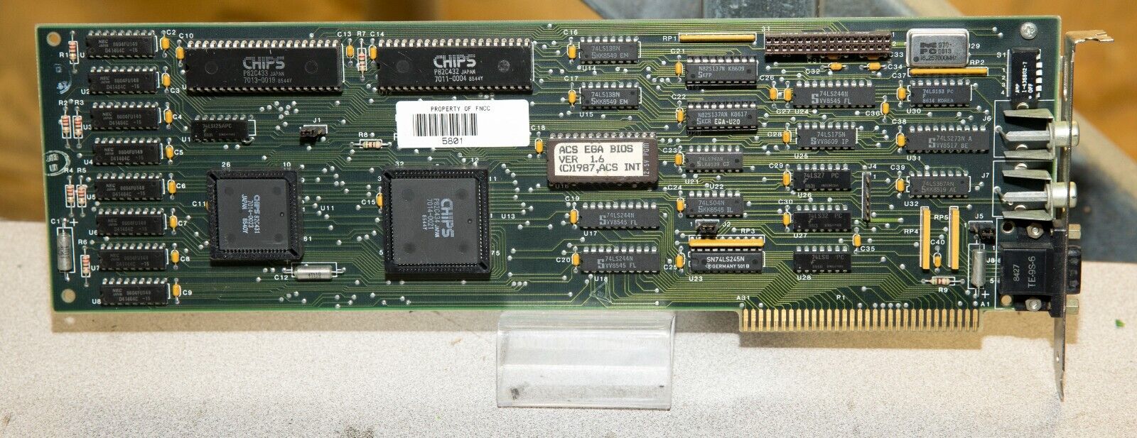 Vintage ACS EGA color graphics controller PC XT AT card 8 bit ISA tested ISA641
