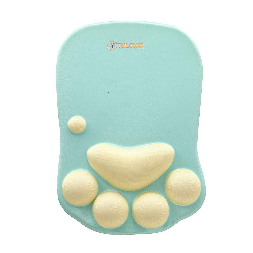 Cute Cat Paw Non Slip Mouse Pad with Wrist Support Soft Silicone Wrist Rests ...