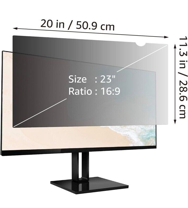 Monitor Privacy Screen Filter Widescreen 23 Inch 16:9 