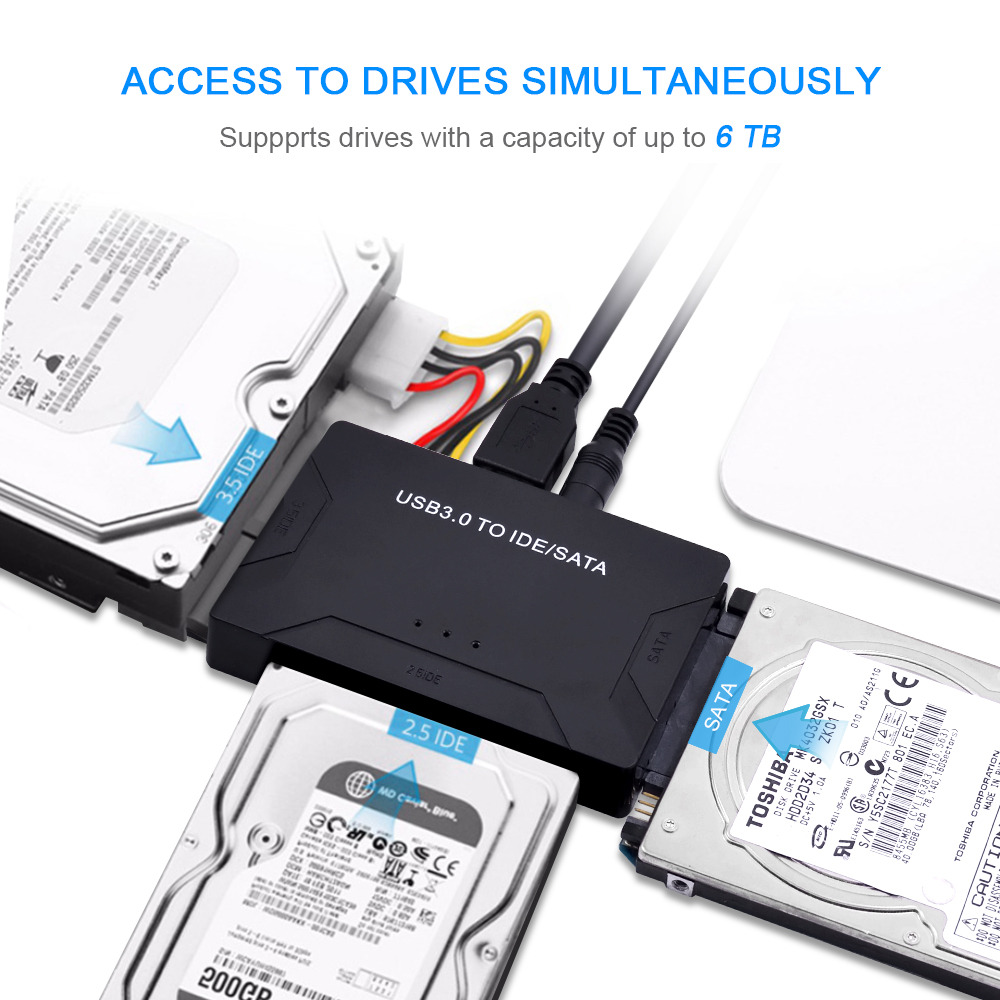 CHIPAL SATA to USB 3.0 IDE Adapter All in One USB 2.0 Sata 3 Cable for 2.5 3.5 H