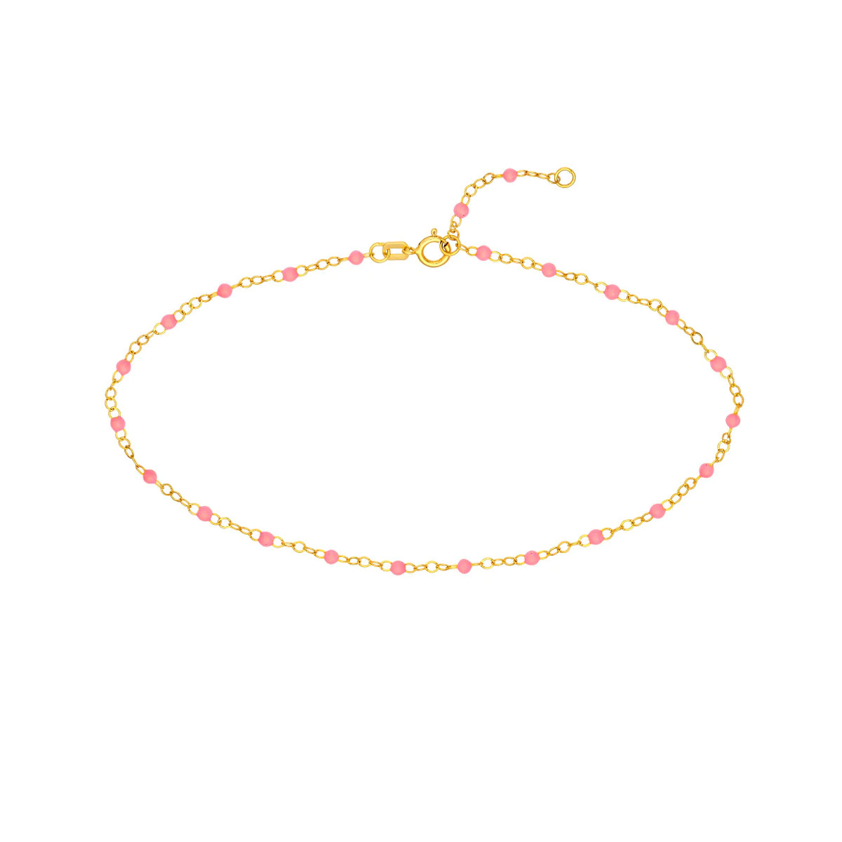 Baby Pink Enamel Bead Piatto Chain