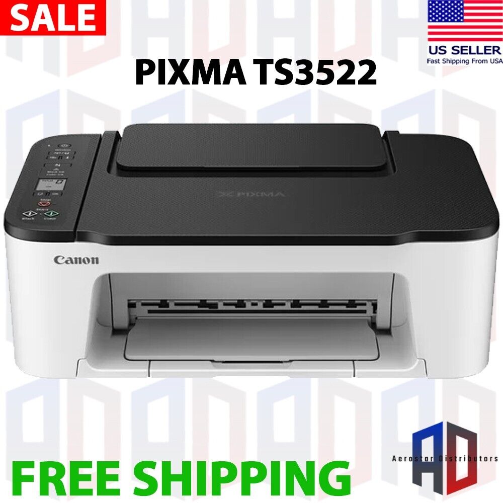Canon PIXMA TS3522 All-in-One Inkjet Wireless Scanner Printer with Ink included