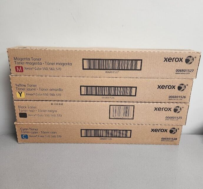 Xerox 550 560 570 Complete Toner Set Yellow Magenta Cyan Black