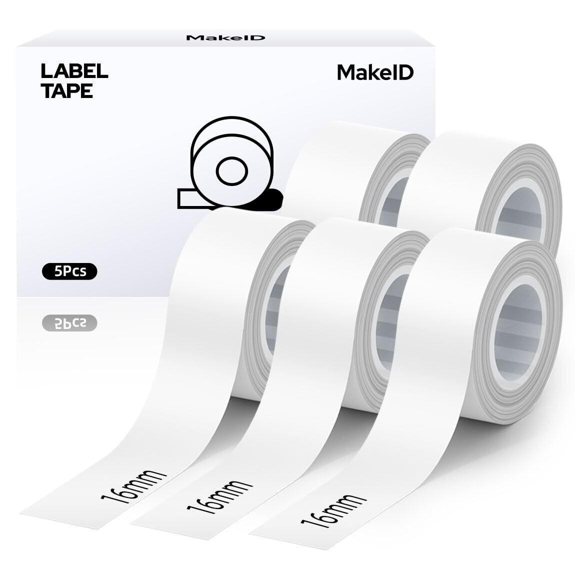 Label Tape Refill 5 Pack of Continuous Label Paper 5 White Compatible with L1...