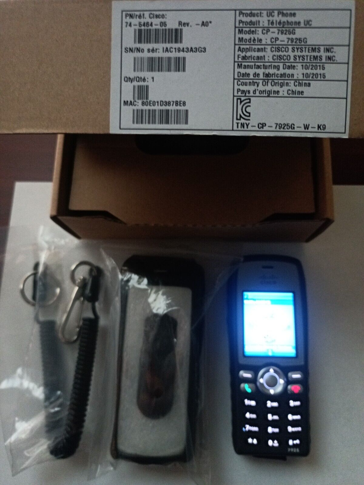 Cisco CP-7925G Unified Wireless IP UC Phone