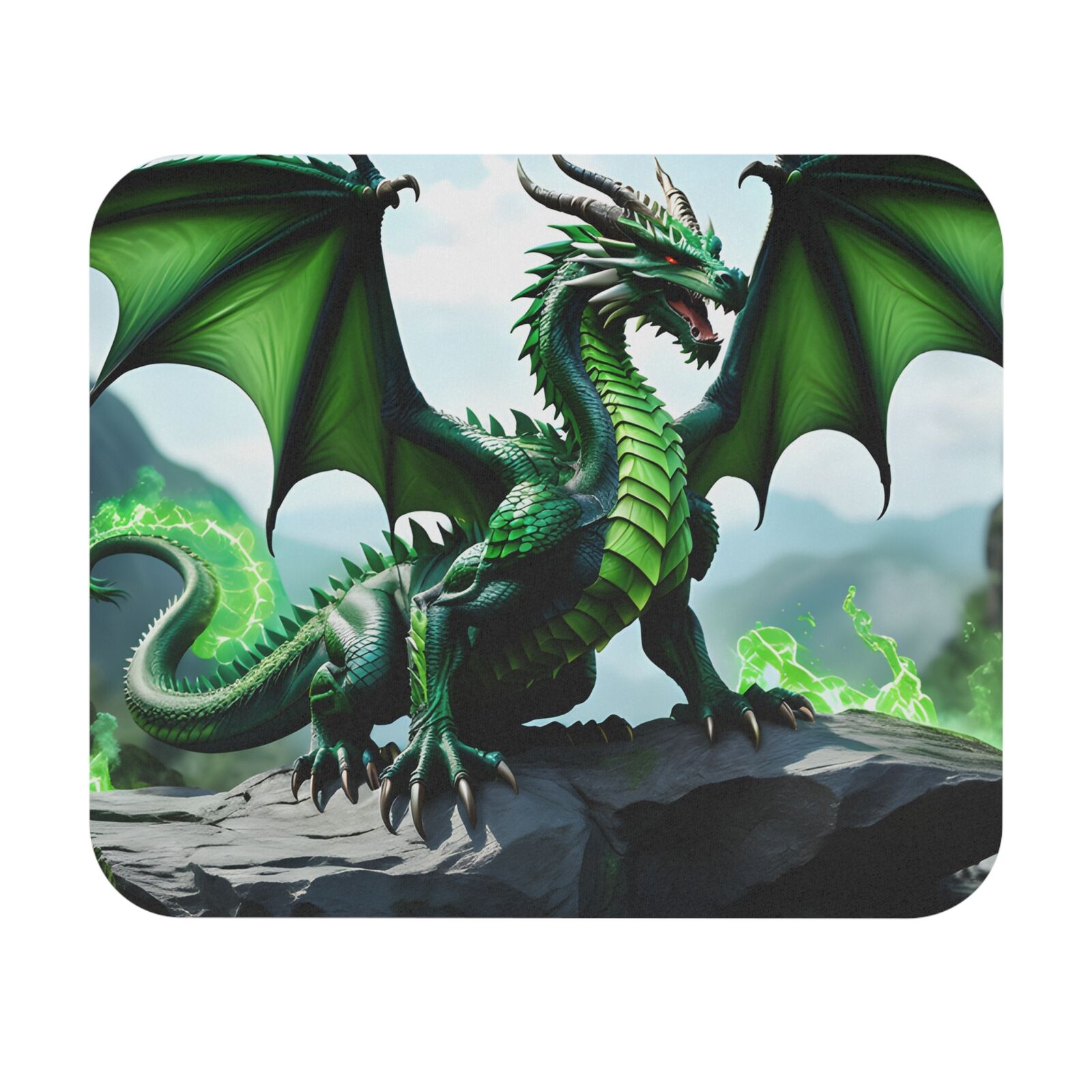 Mouse Pad Master the Art of Gaming with the Dragon\'s Scales Rectangle Mouse Pad