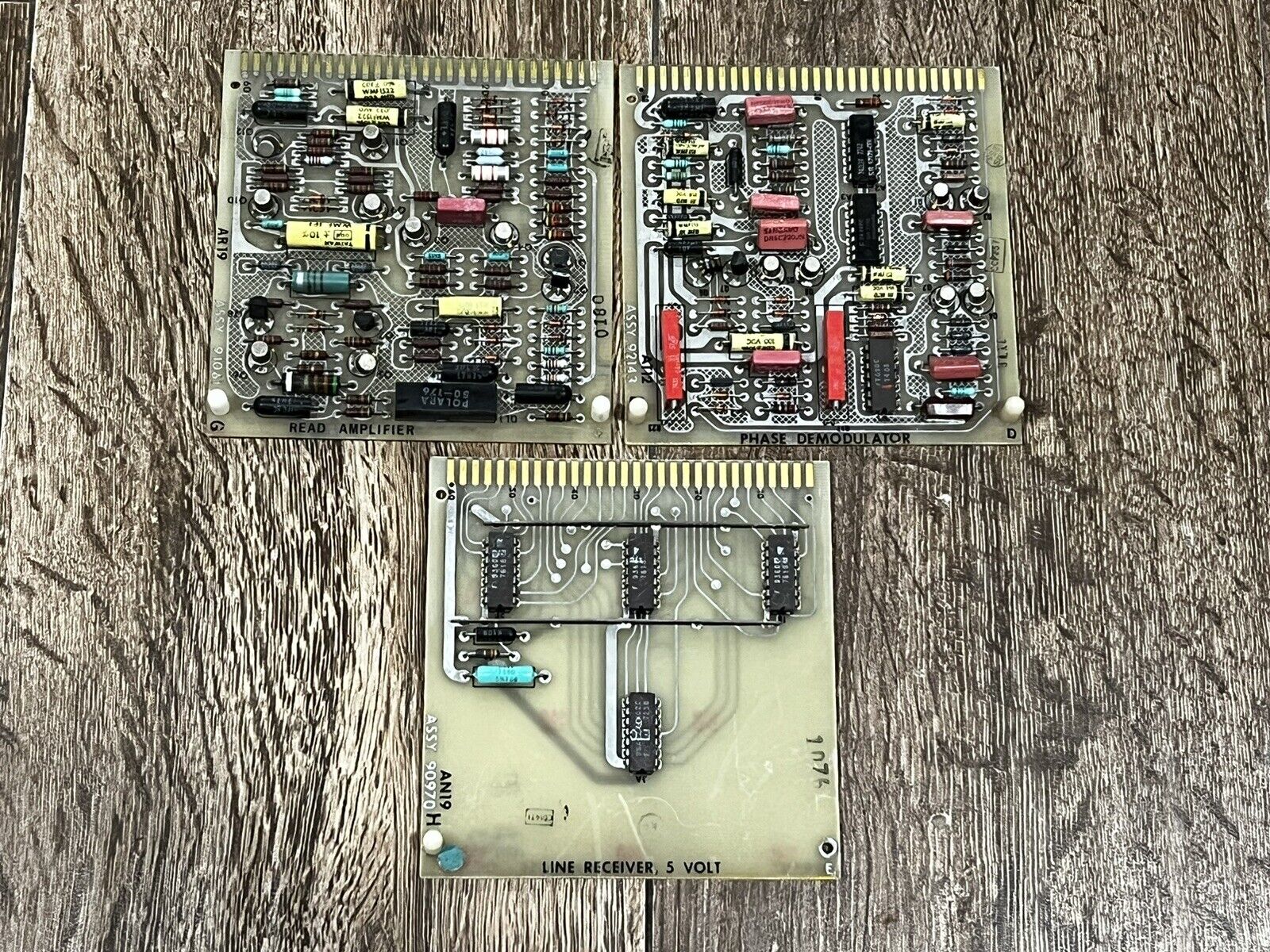 Lot of 3 Vintage 1960's Computer Boards Phase Demodulator Read Amp Line Receiver