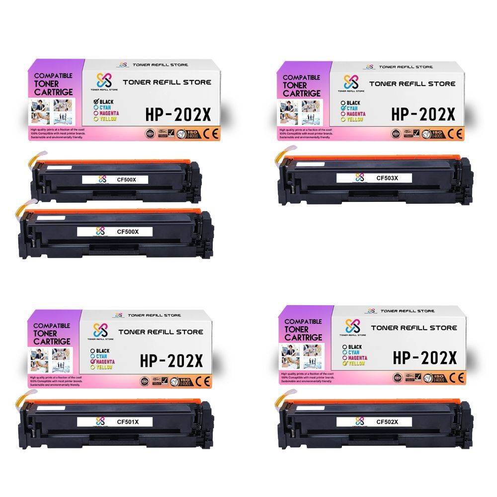 5Pk TRS 202X BCMY HY Compatible for HP LaserJet MFP M280nw Toner Cartridge