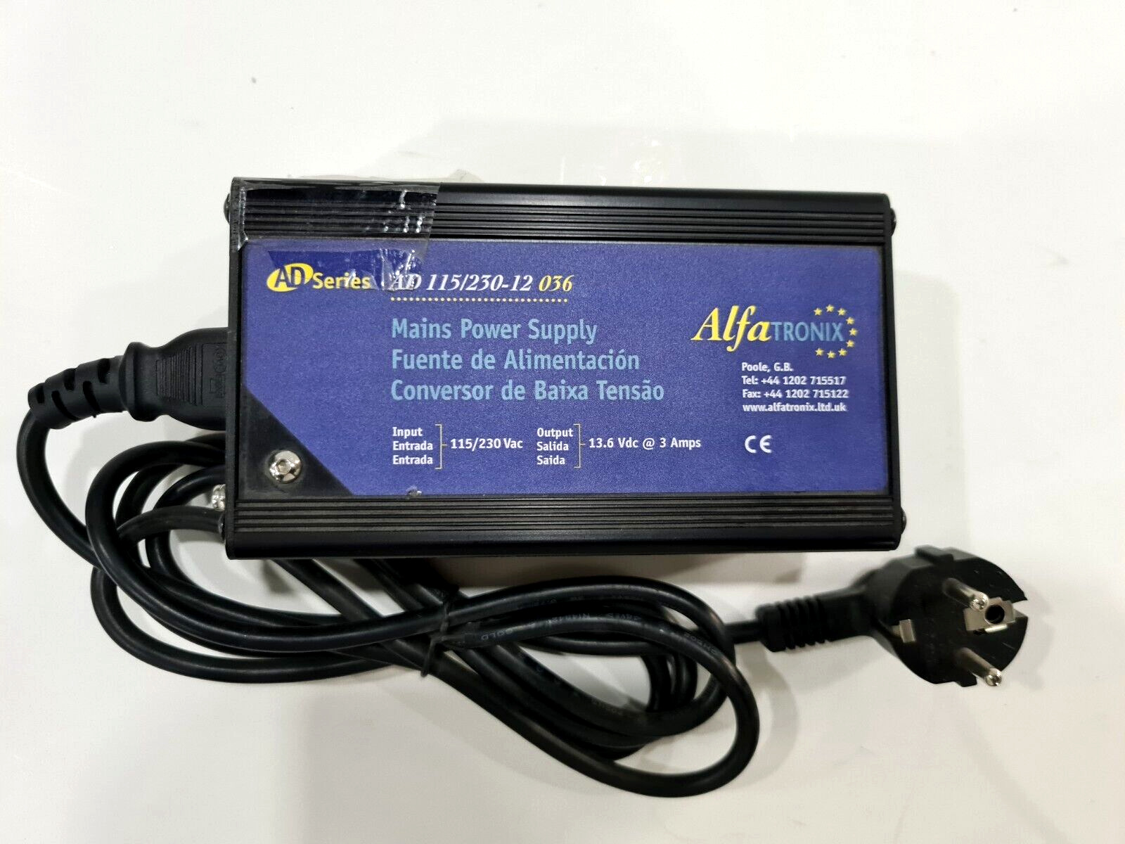 AlfaTronix AD 115-230-12 036 115-230V AC, Out: 13,6V, 3A Power Supply Unit