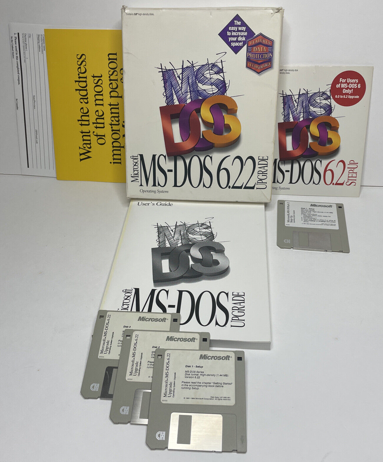 MS-DOS 6.22 Upgrade And 6.2 Step Up Microsoft Vintage Software