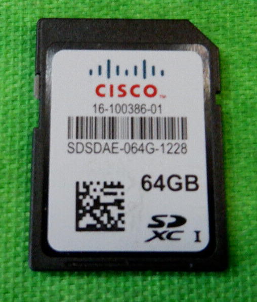 CISCO 16-100386-01 64GB SD FLASH MEMORY CARD SDSDAE-064G-1228  @DEC