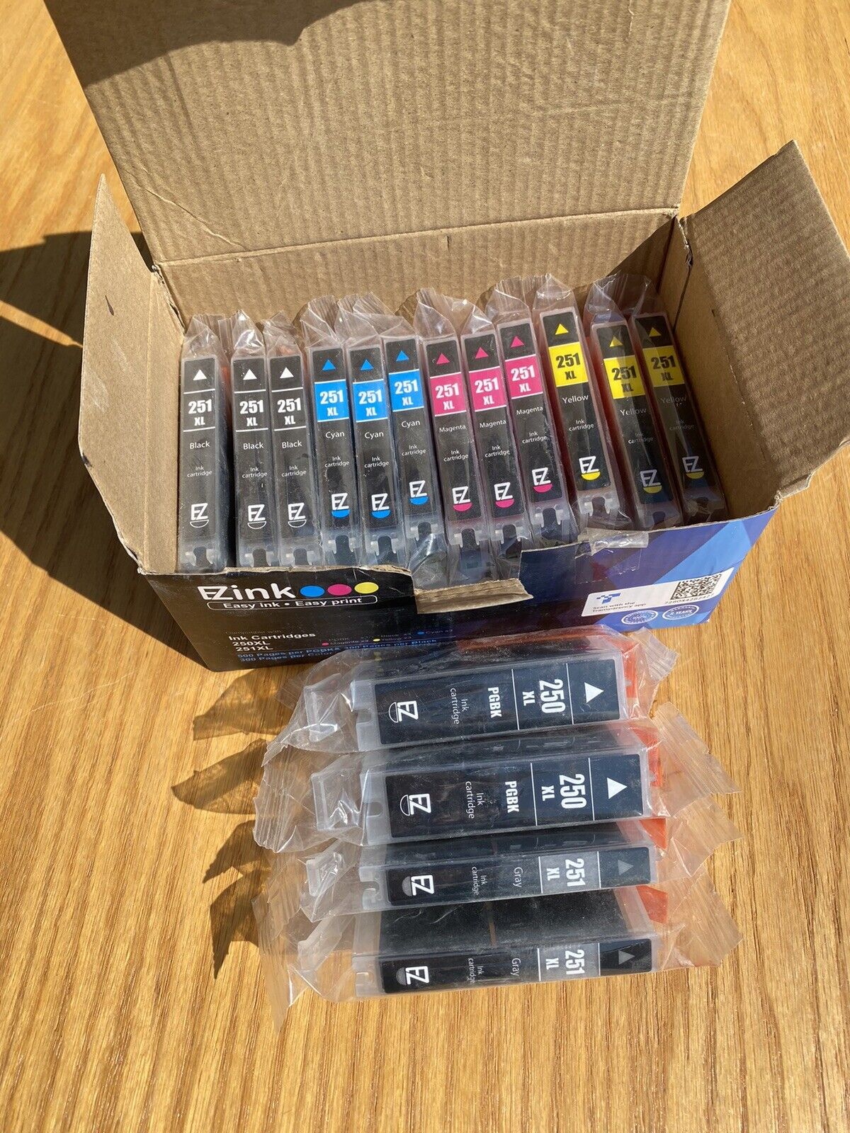 Lot of 16 Canon Printer EZ Blue Pink Black Yellow Gr Ink Cartridges New & Sealed