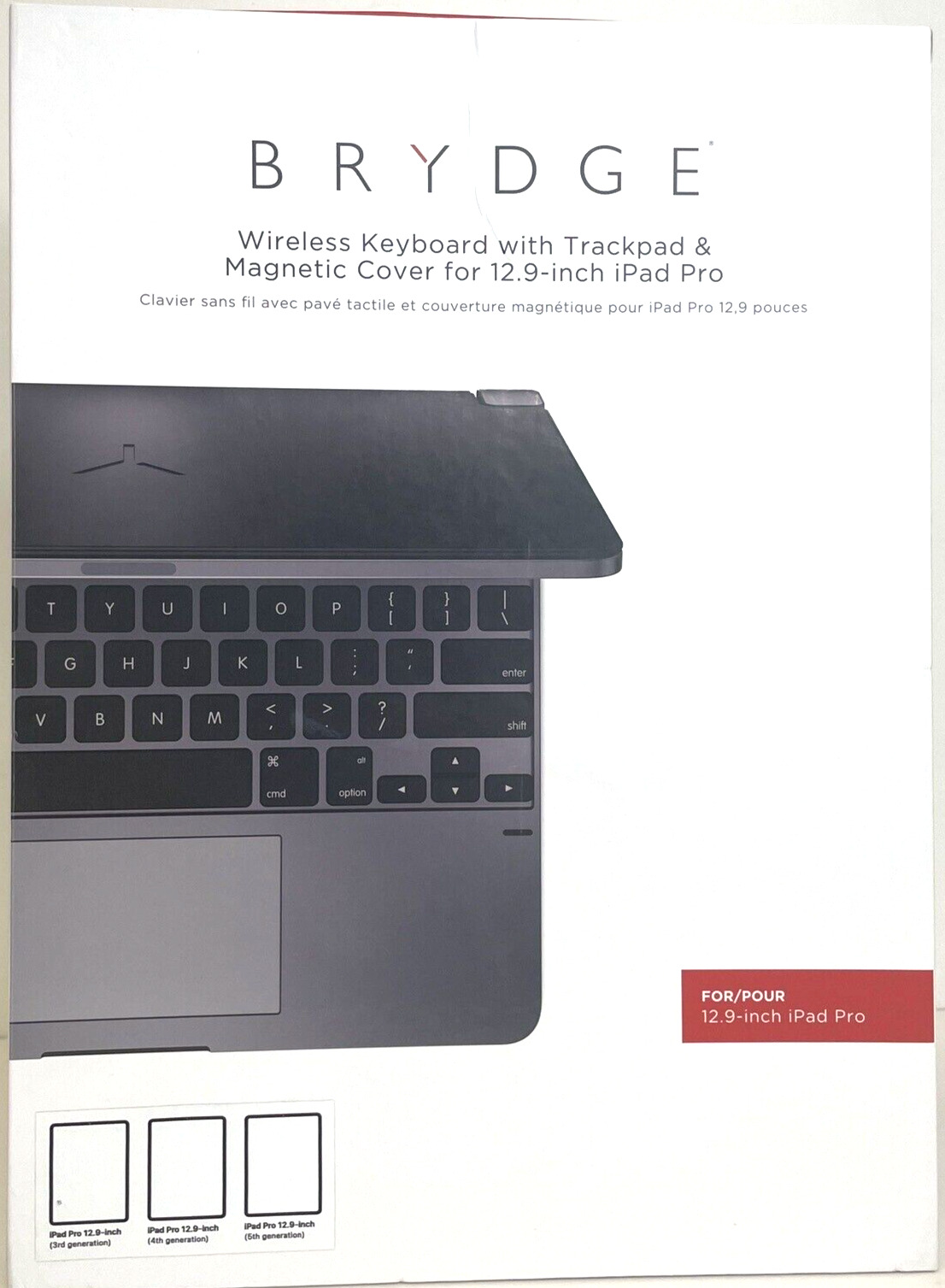 Brydge BRYTP6022 Pro +12.9 Wireless Keyboard W/Trackpad - Space Gray