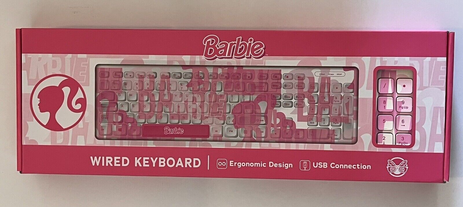 Barbie Wired Keyboard Culturefly, USB Connection, Ergonomic Design  Pink NEW