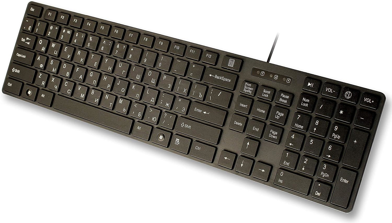 USB Keyboard with Russian English Cyrillic Letters/Characters- Full Size Slim