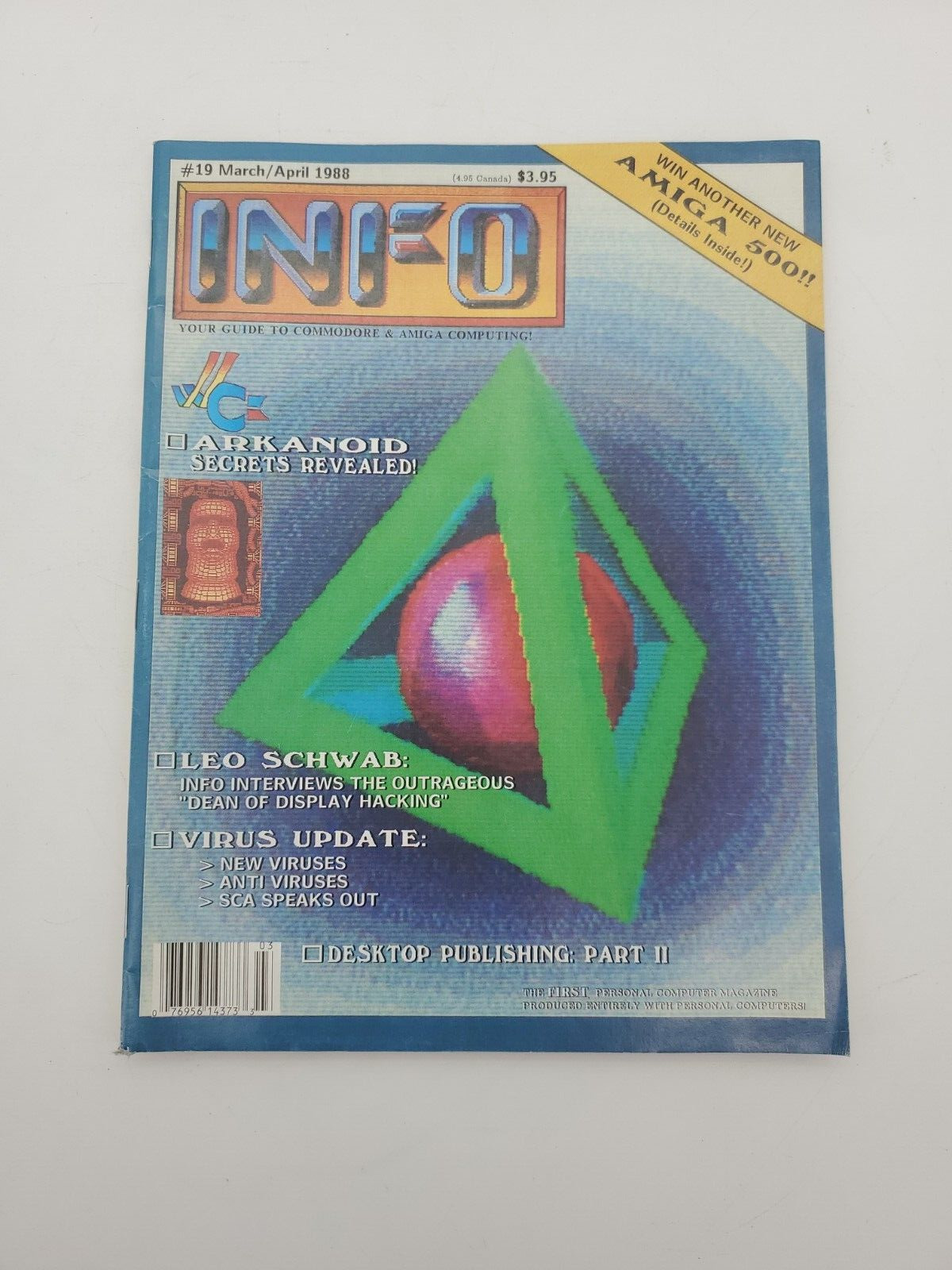 Vintage INFO Magazine for Amiga and Commodore Computers April 1988 #19 Arkanoid