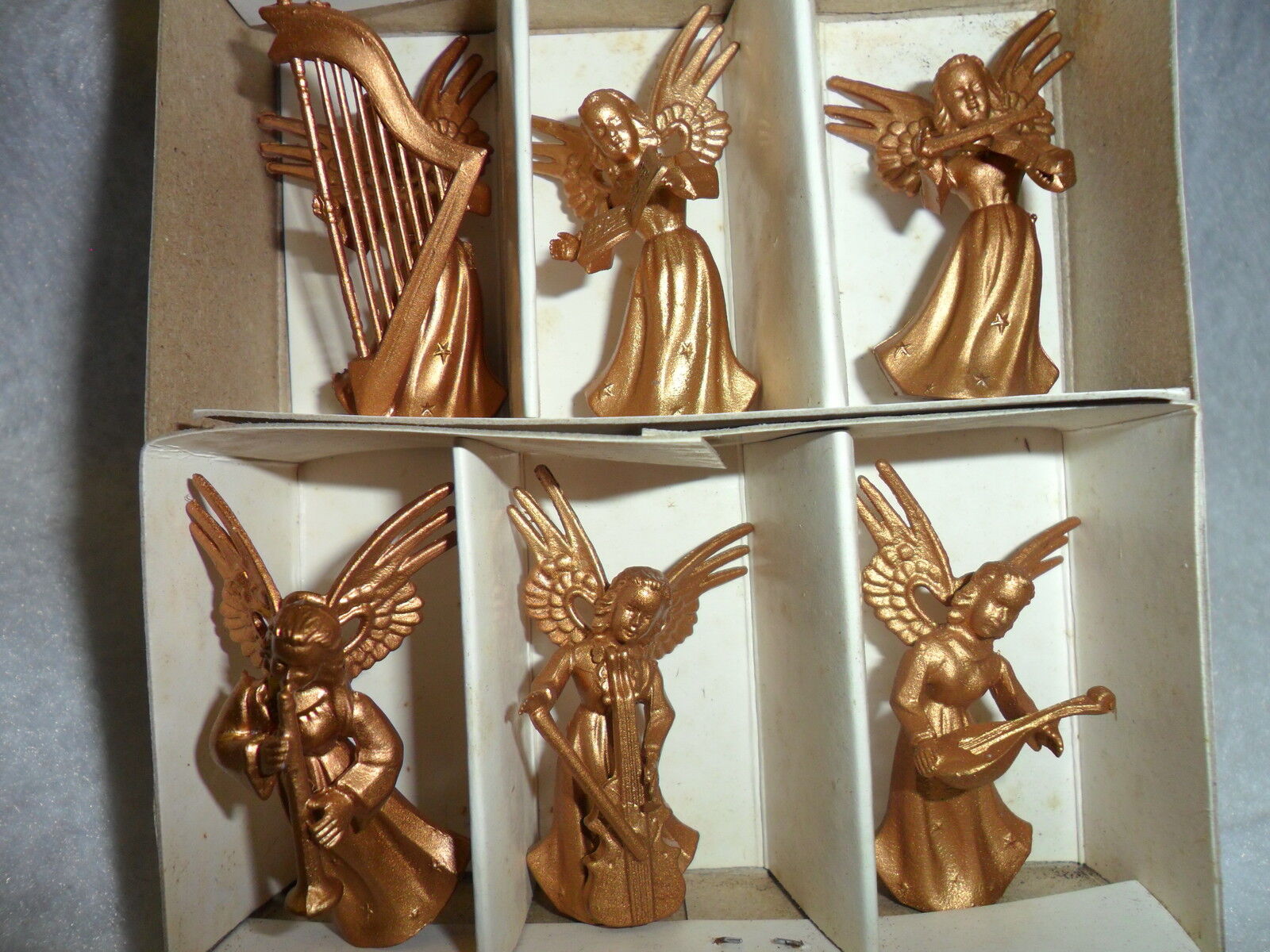 Vintage Gold Plastic Miniature Angels with Instruments