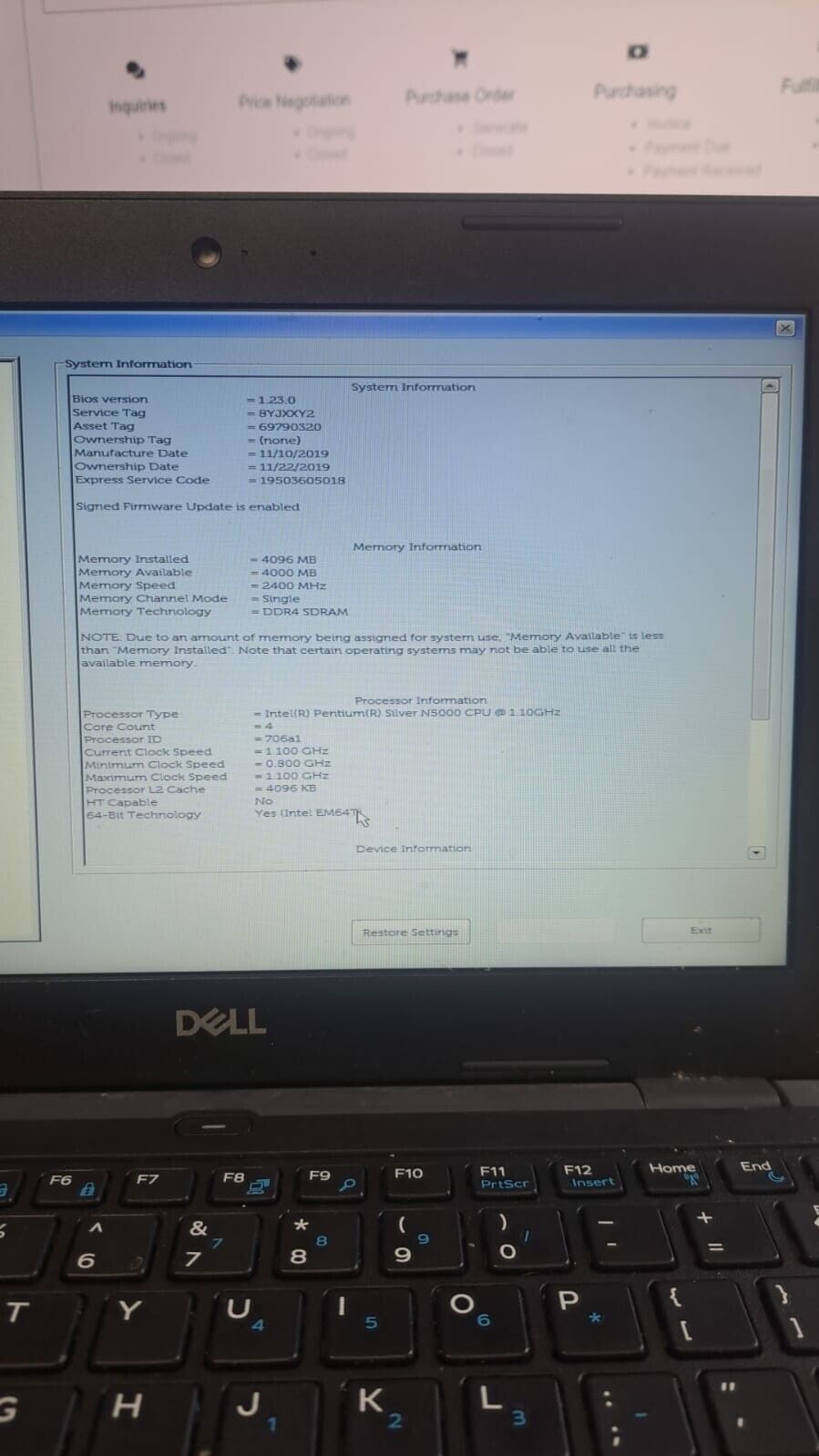 Lot of 50 Dell 3190 No Hdd Intel (R) Pentium (R) Silver N5000 CPU @ 1.10GHz. 4gb